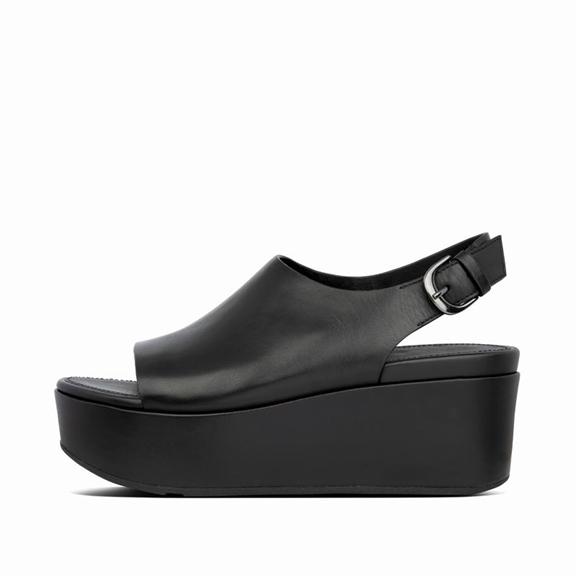 FitFlop Dámská Sandály Na Klínku Černé - ELOISE Ankle Strap Kůže CZ-734189